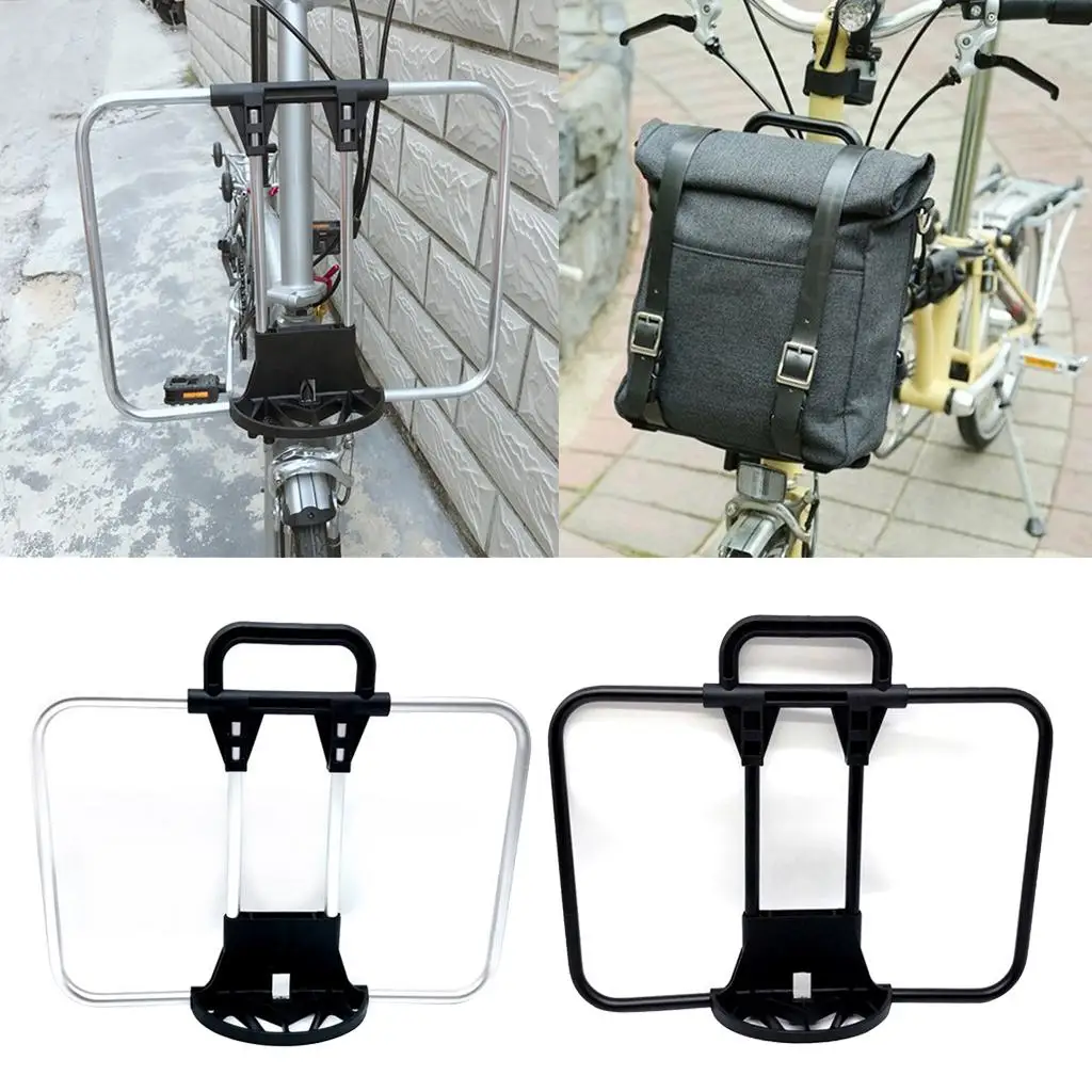 Alloy Bike Front Bag Hold Bracket Backpack Porteur Rack Frame Lock for   Bicycle Cargo Backpack Mount