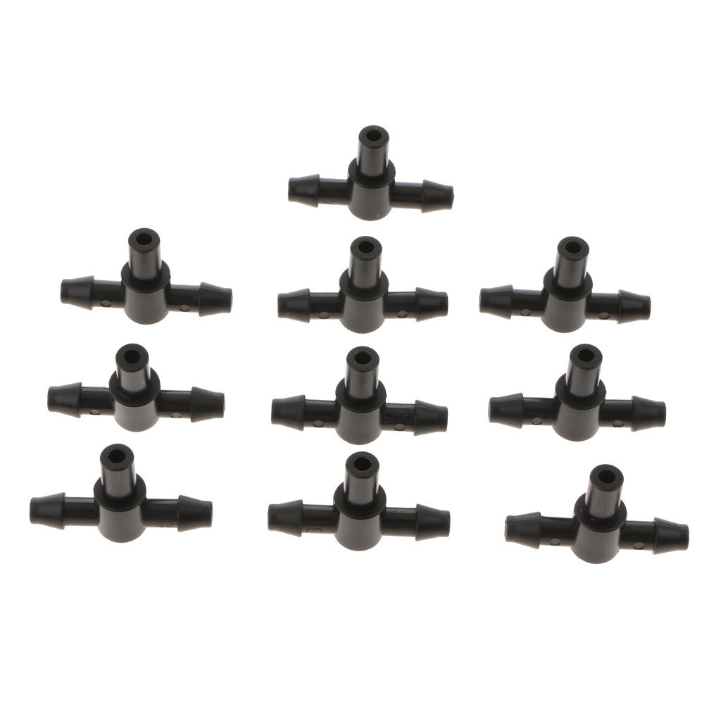 10pcs 4/7Flat T-Type Capillaris Micro Drip Irrigation System Hose Watering