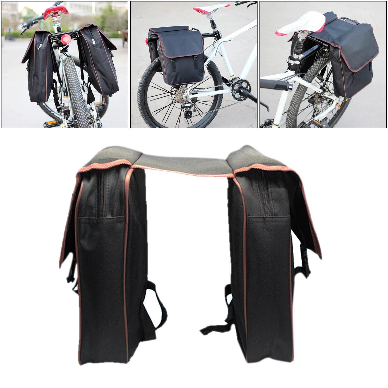 Water-Resistant Portable Bike Pannier Bag Bicycle Panniers, Bike Rear Seat Saddle Bags