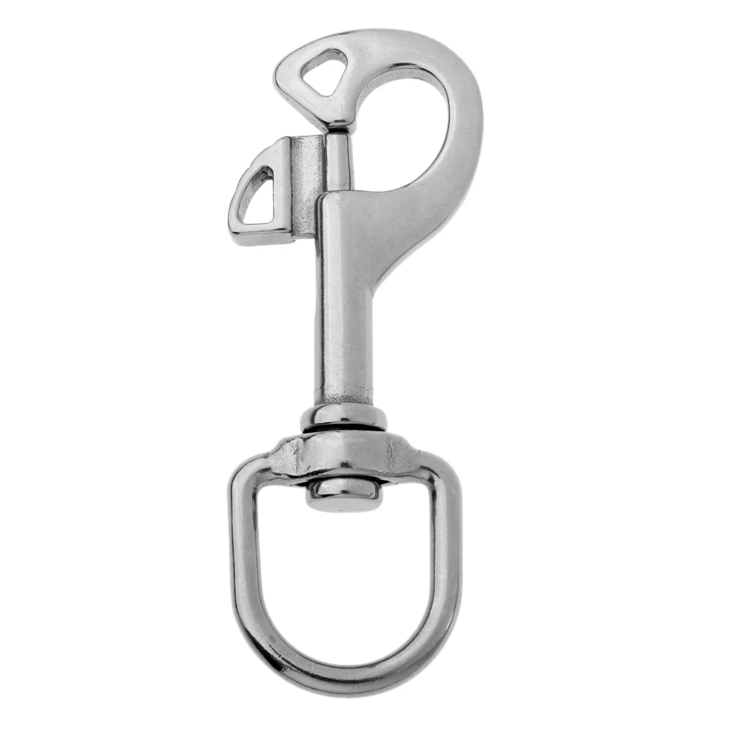 95mm 316 Stainless Steel Swivel-Eye Bolt Spring Snap Hook Eye Swivel Quick Hook Scuba Diving Hiking Camping Carabiner Pet Chain