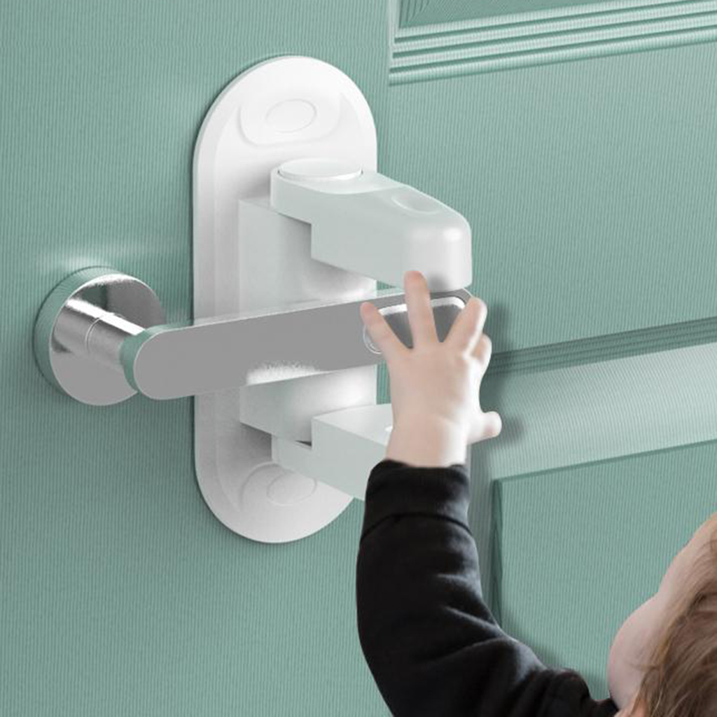 2pcs/pack Kids Door Lever Locks Easy Childproof Safety Locks Guard One Hand