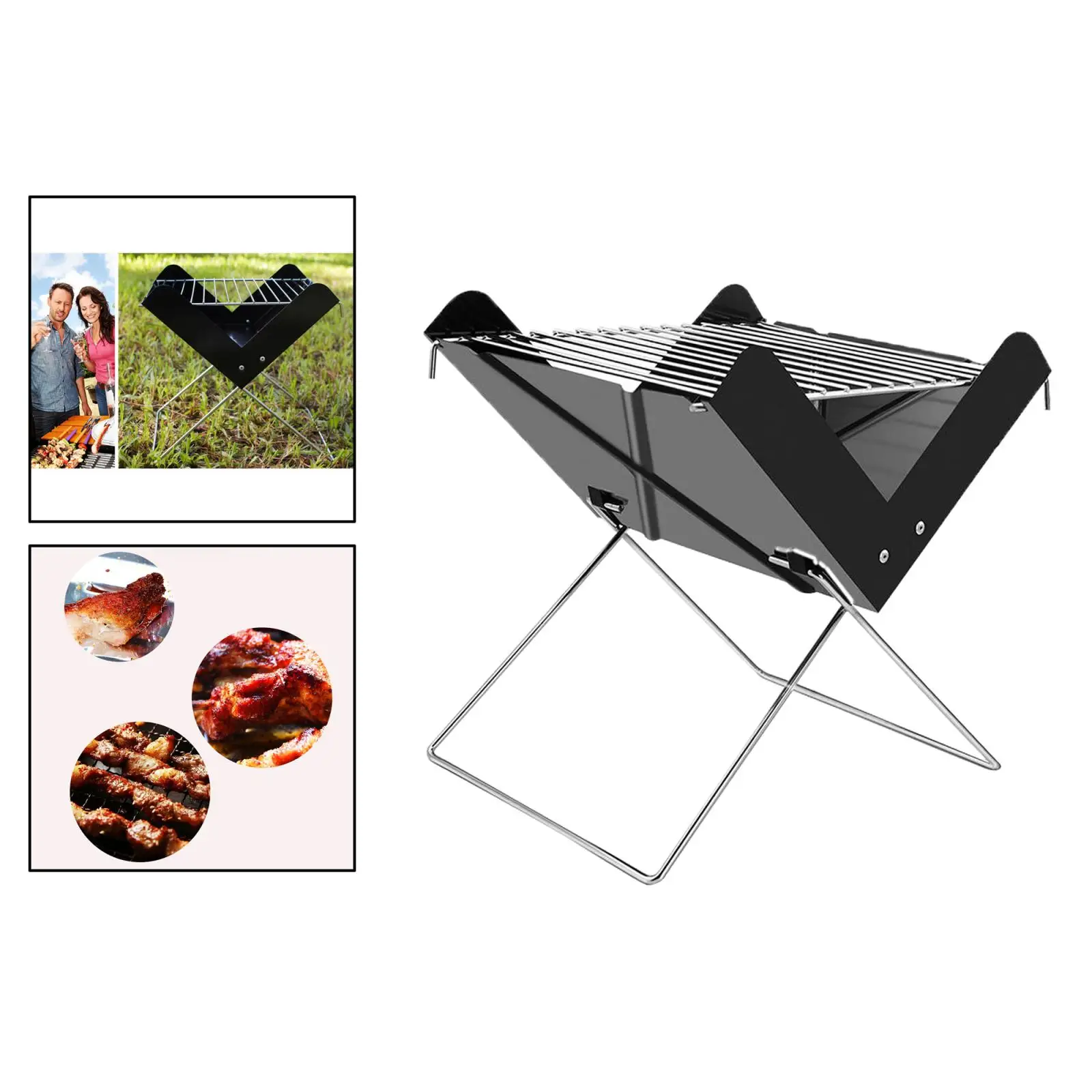 Portable Fire Pit Folding Stainless Steel Bonfire Firepit Camping for Backyard All Outdoor Adventures Collapsible Fire-Bowl