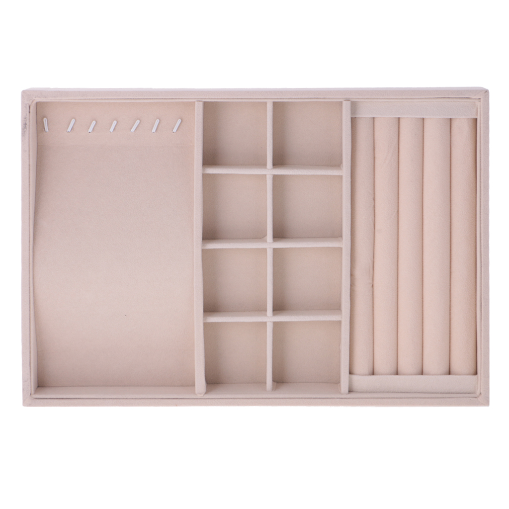2 x Jewel Ring Earring Necklace Display Organizer Box Tray Storage Showcase