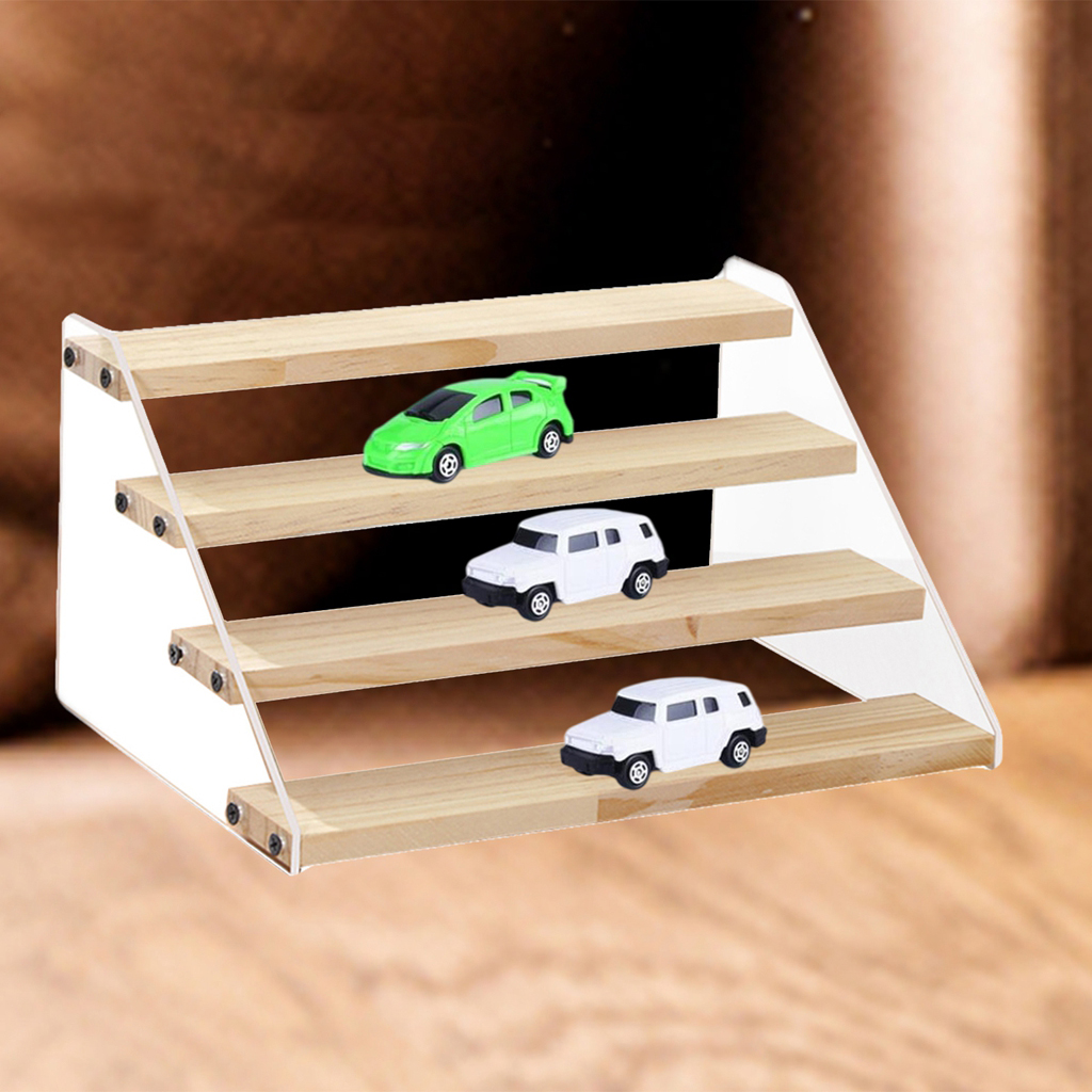 Tiered Acrylic Stands, Holder Clear Organizer Ladder Multifunctional Display Stand, for Doll Cosmetic Action Figure Model Car