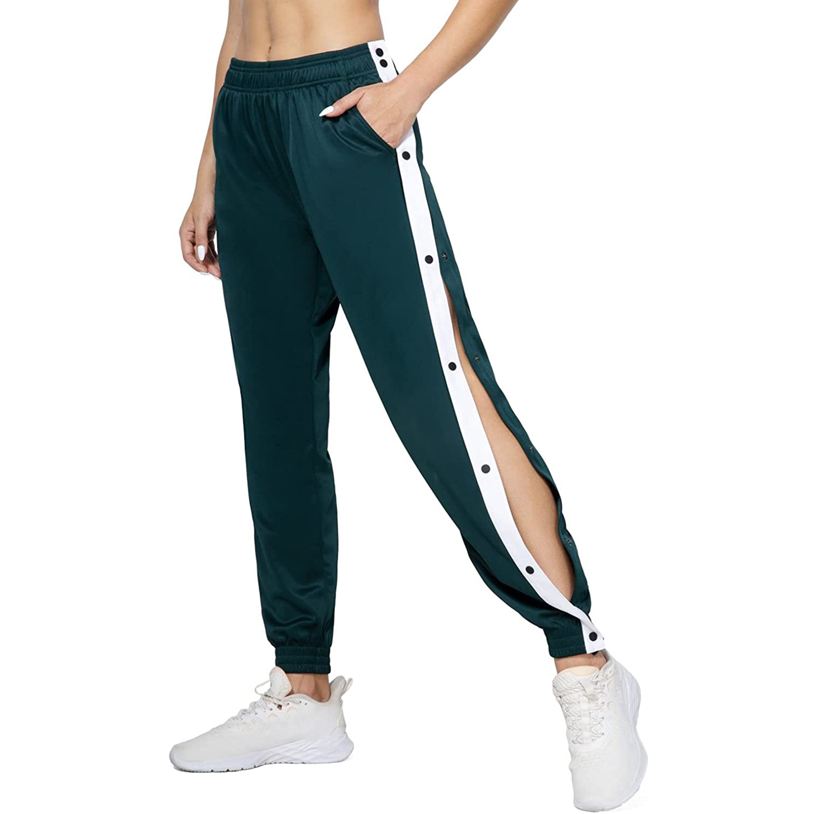 cintura elástica joggers calças correndo fitness ativo workout calças com bolsos