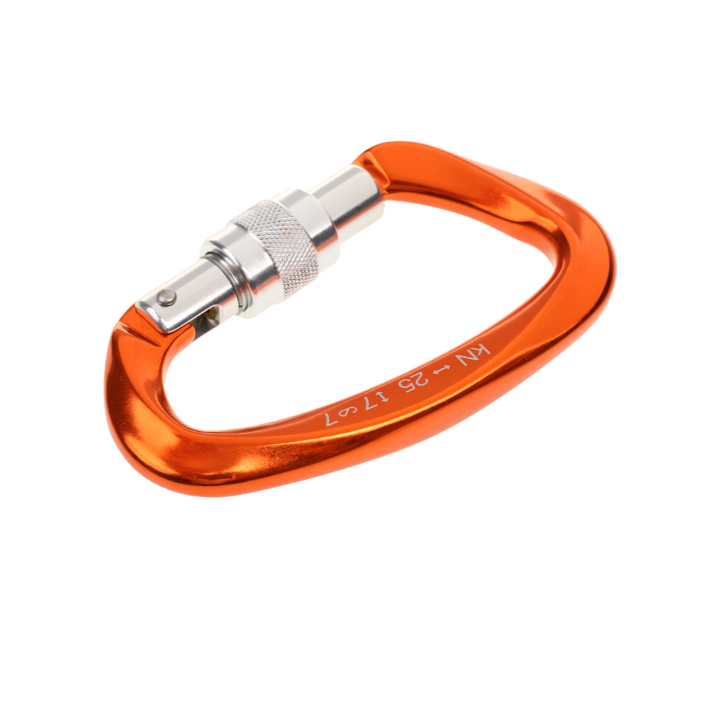 25KN Screwgate Multipurpose Locking Carabiner Rock Climbing Mountaineering Caving Dog Clip Hammock Hook