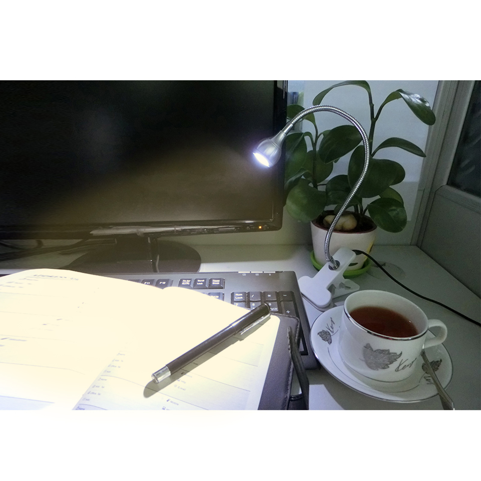 LED Desk Lamp Adjustable with Clamp Metal Table Eye-Caring Home Office