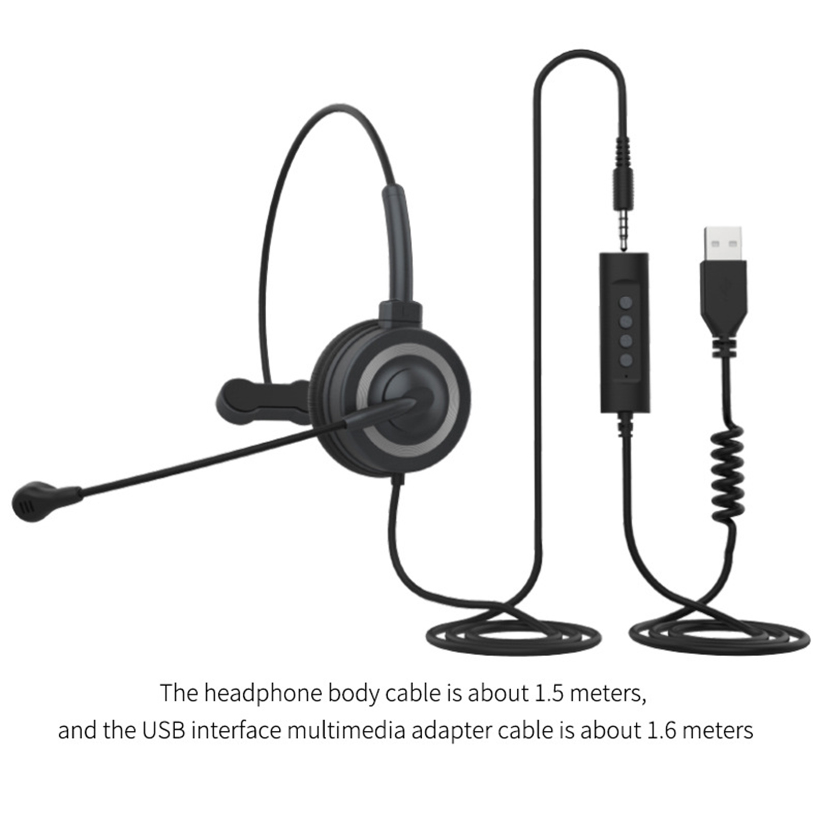 3.5mm Wired Headphone Audio Controls for School Office Classroom Call Center