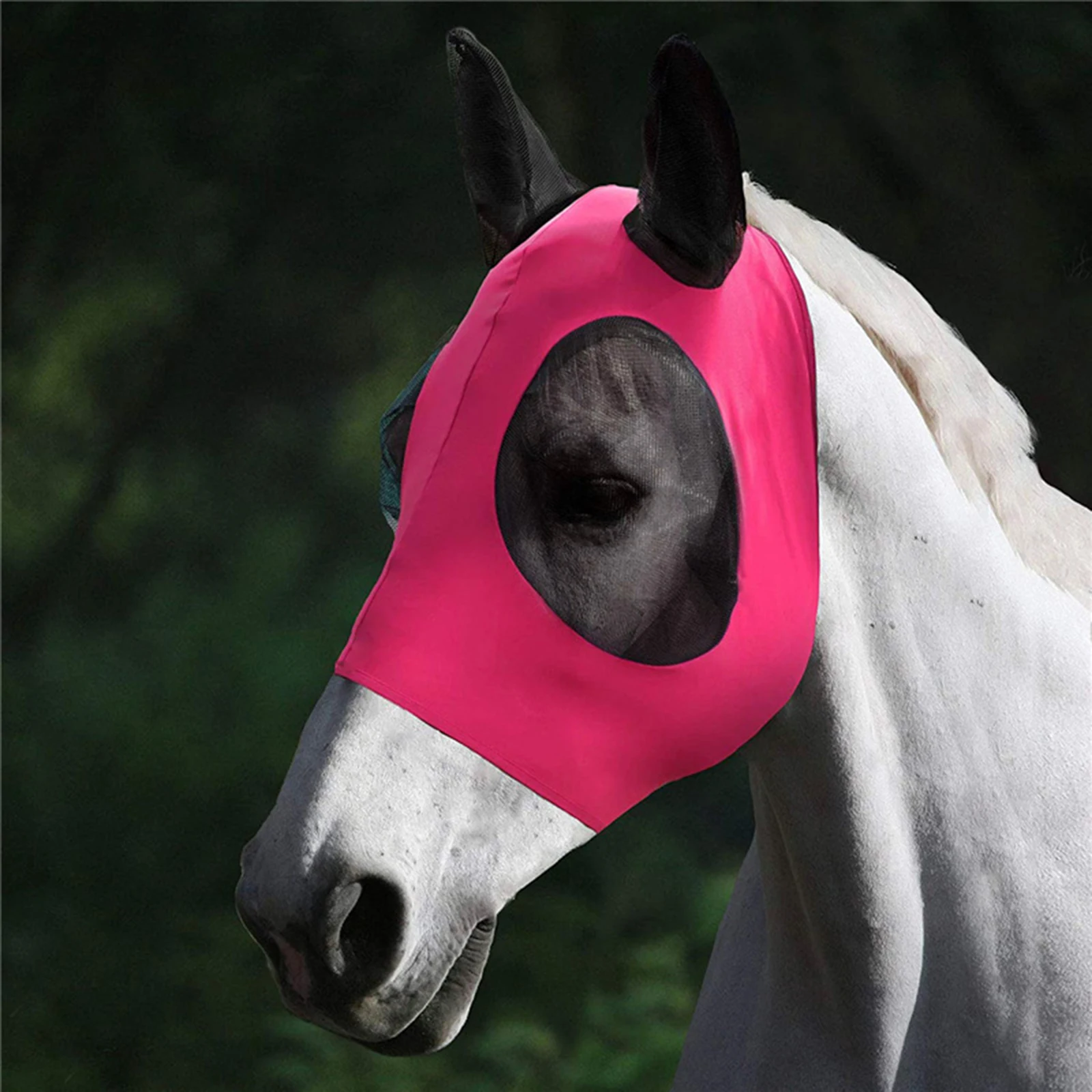 Fly Mask for Horses Full Face Mask Hood with Ears Sun Protector Pony Insect Flies Protective Equine Care Supplies
