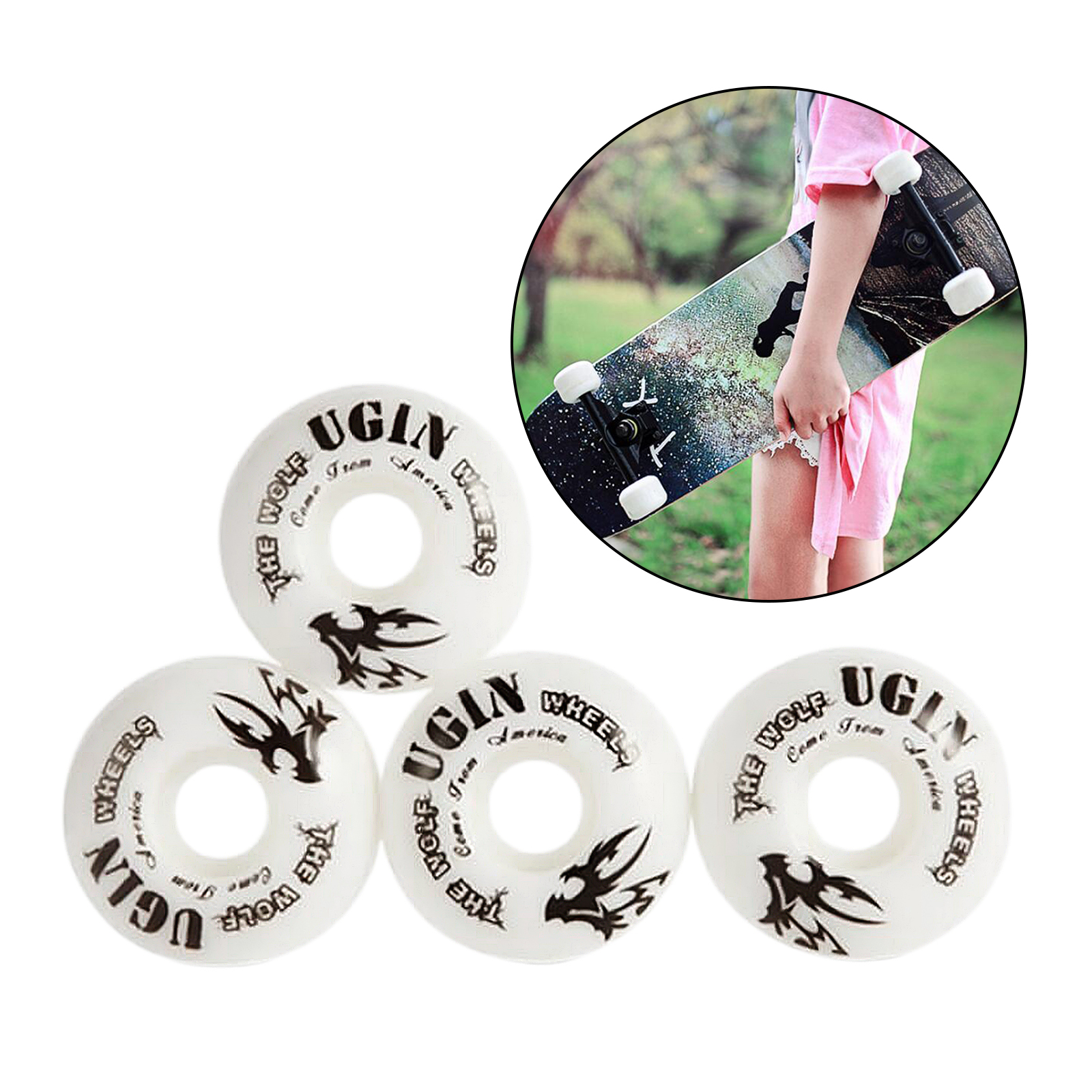 4Pcs Durable Skateboard Wheels Replacement 52x30mm Roller Outer Case Parts