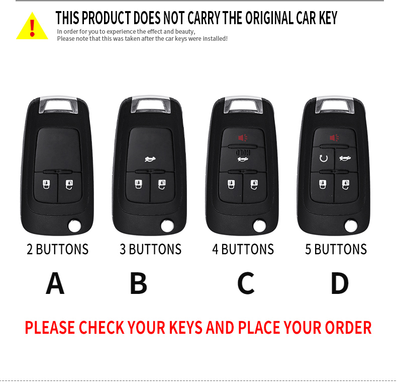 Custodia in lega di zinco per auto custodia per telecomando portachiavi per Chevrolet Cruze Malibu Camaro Impala Equinox Trax GMC Buick Chevy - H84431f9a638947cbb98cd108d467c80fS