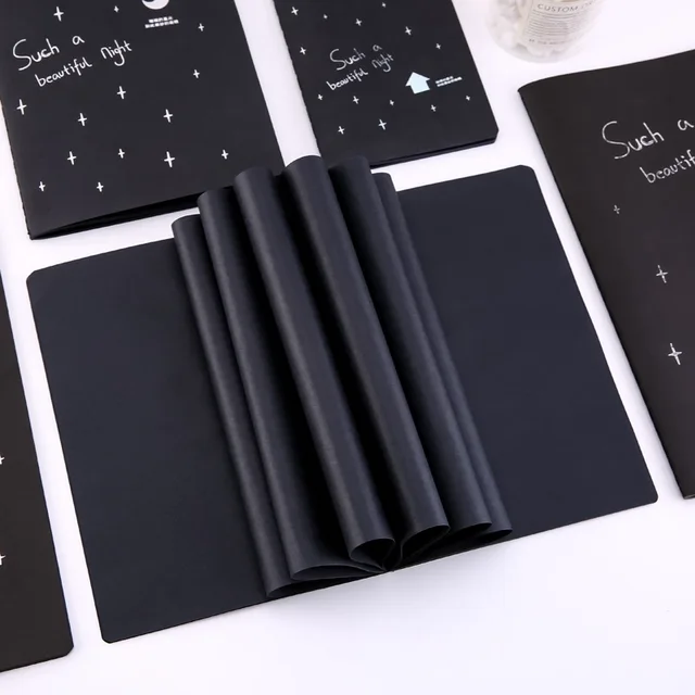 Black Paper Inner Page Creative Blank Black Card Diary Notebook Diy  Hand-painted Hand Book 128 Pages Free 3 Highlight Pens - Notebook -  AliExpress