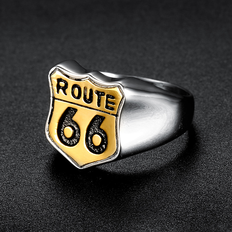 NEUER VINTAGE MOTORBIKE HERRENRINGE EDELSTAHL US ROUTE66 RING FÜR MÄNNER COCKTAIL COOLES SCHMUCKGESCHENK – Detail 4