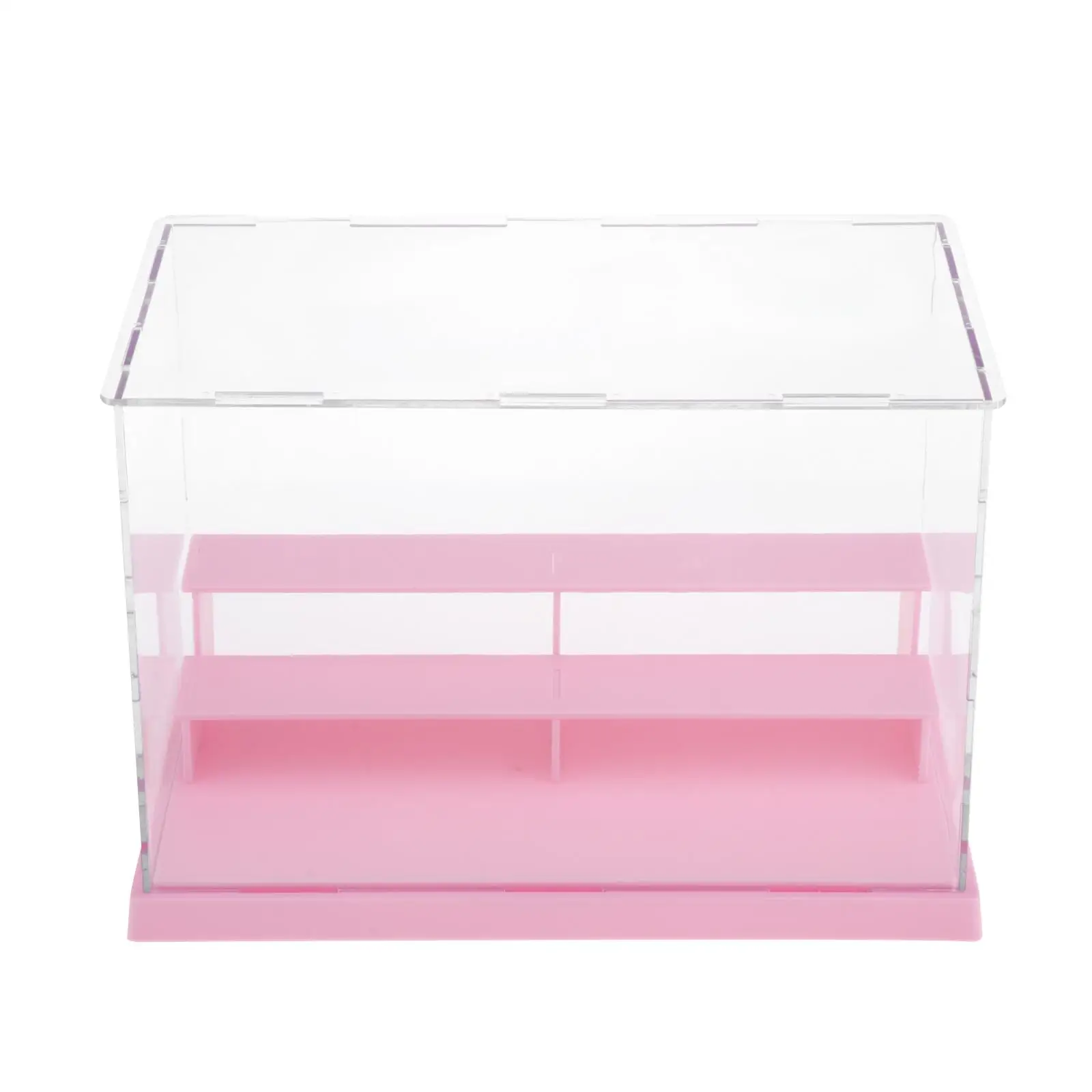 Clear Large 3-Step Display Case Dolls Toys Protective Box Stand Holder Shelf