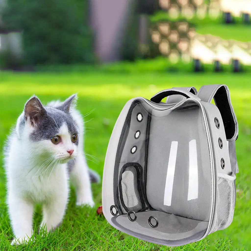 Pet Carrier Small Cats Dogs Kitten Backpack Transparent Breathable Carry Bag Camping Outdoor Oxford Cloth Handbag