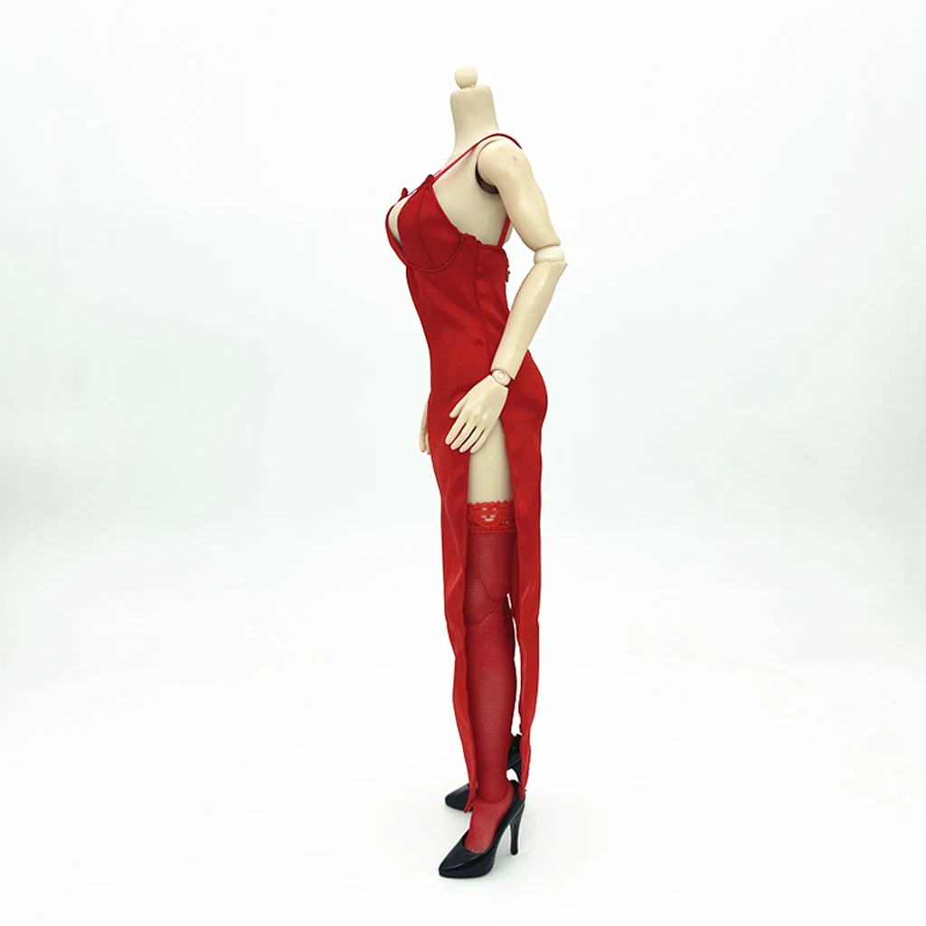 1/6 mujer vestido rojo y medias para TTL Enterbay 12 pulgadas figura de acción Accs 