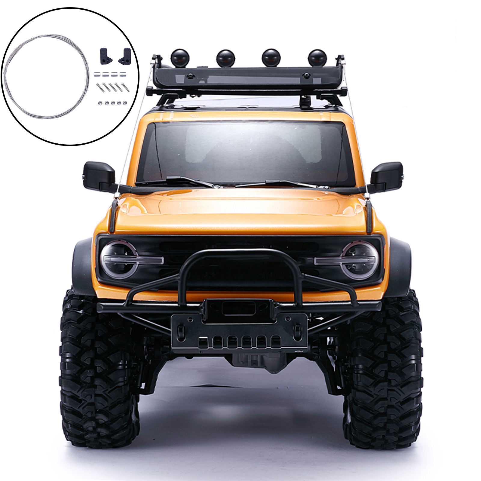 RC Car Metal Front Pull Wire Steel Rope Fit for Ford bronco 1:10 RC Off-Road Rock Crawler Model Car Climbing Truck Accs
