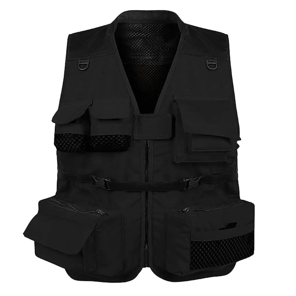 Breathable Multi Pocket Mesh Vest Outdoor Fishing Camping Travel Photography Hunting Jacket Gilet Lightweight Vests Coat