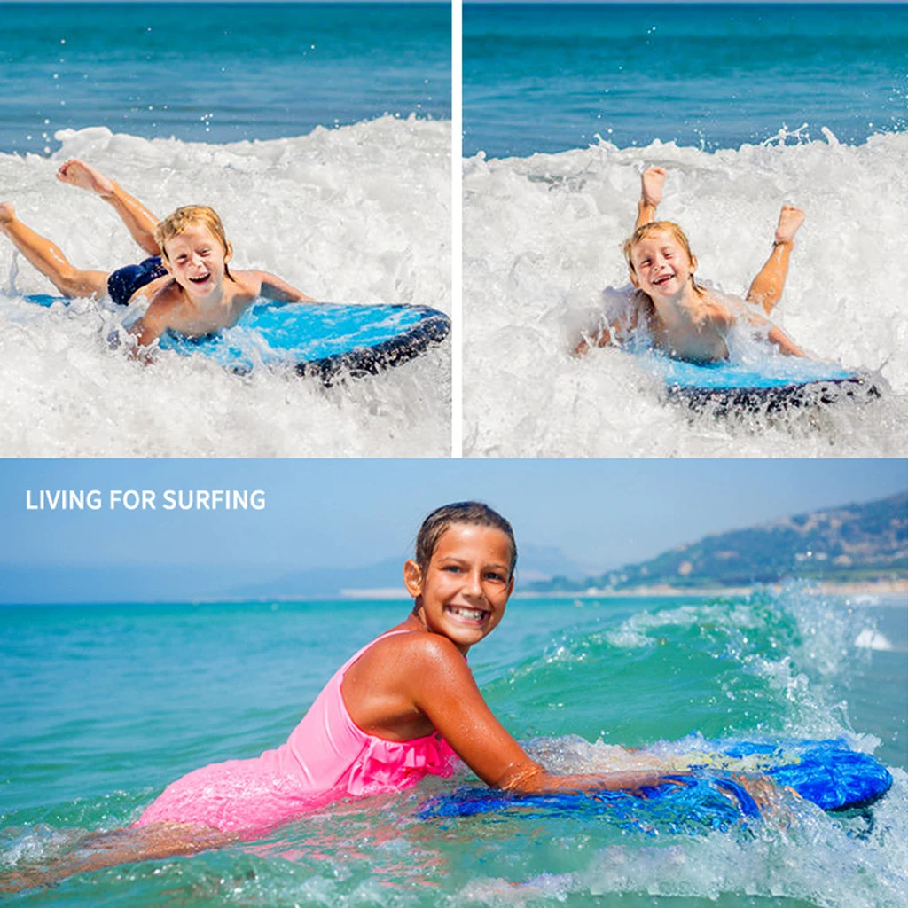 Outdoor Inflatable Surfboard Solid Color Buoy Kickboard Kids Safe Sea Surfing Board Swimming Aid  for Kids