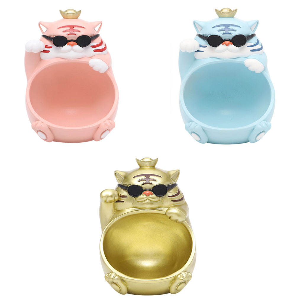 Animal Figurines Key Container Organizer Artware Snack Storage Case for Entryway Office