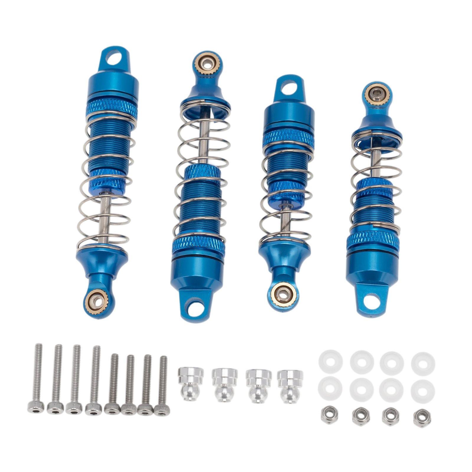 4Pcs Front & Rear Shock Absorber Aluminum Alloy Accessories Spring Assisted Sturdy for Losi 1/18 Mini-T 2.0 2WD Stadium Truck