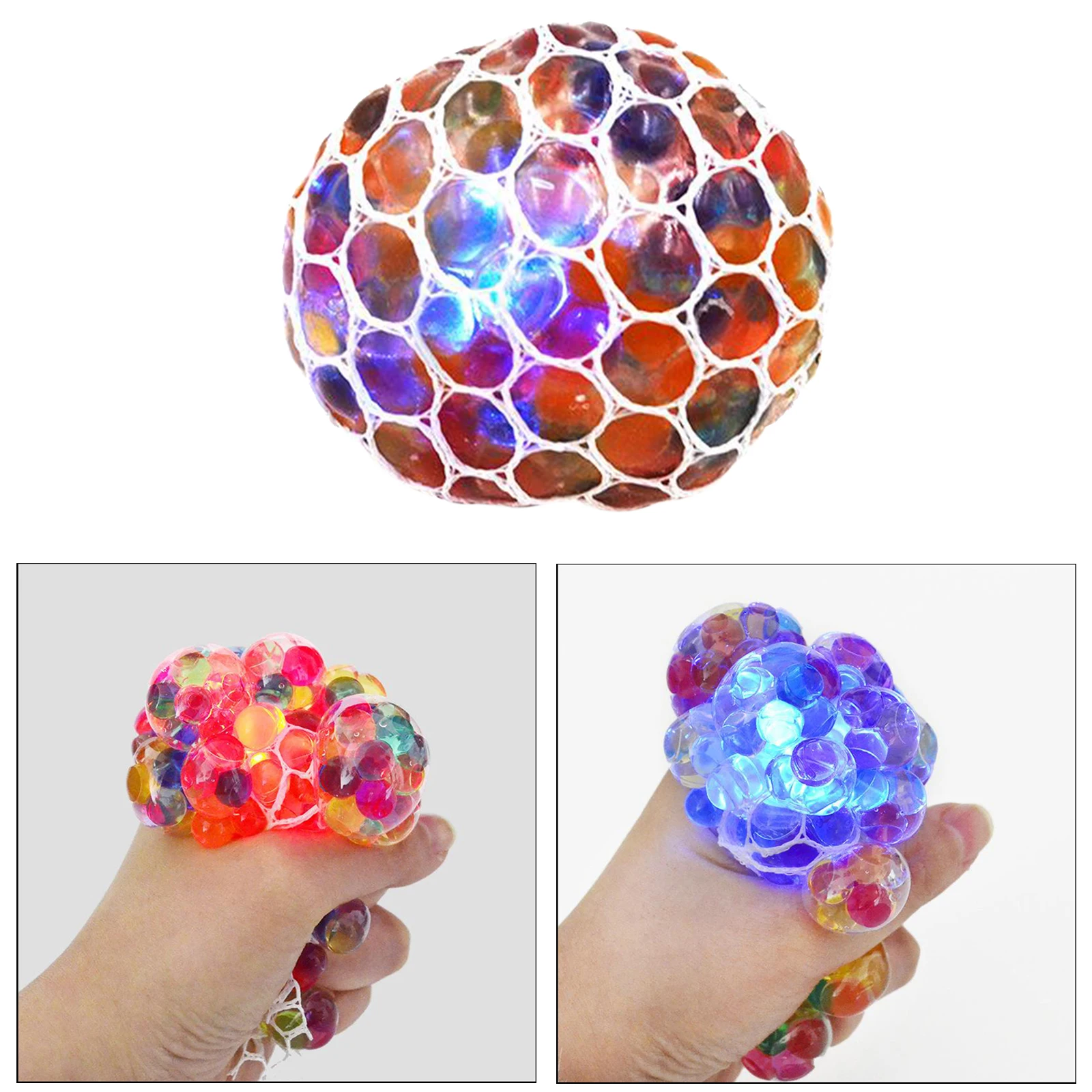Anti-stress Squeeze Grape Ball Toys Anxiety Relief  Light Up Squishy Toys Holiday Gift For Adult Kids Toys
