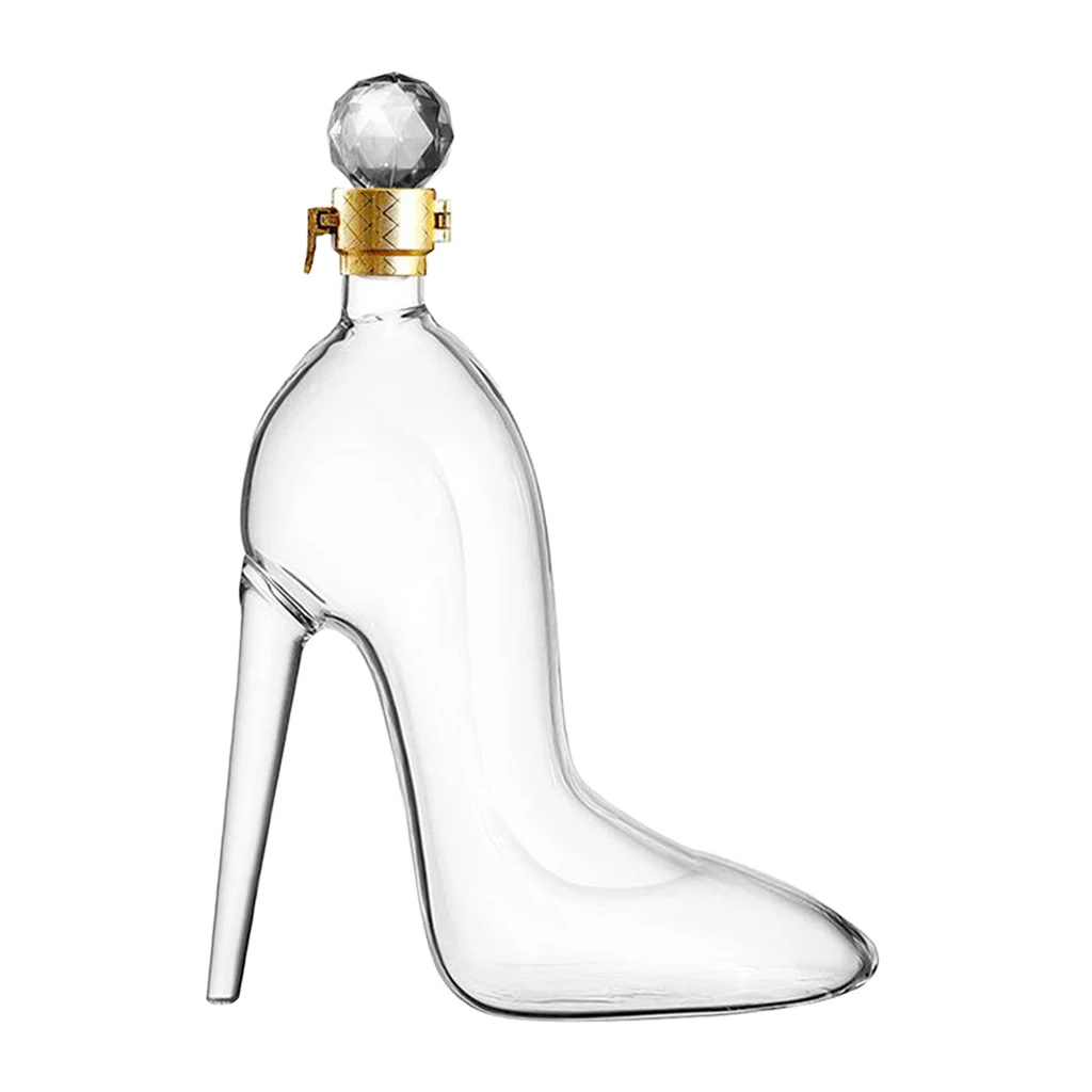 350ml High Heels Shape Whiskey Decanter Crystal Glass Wine Bottle Women Gift