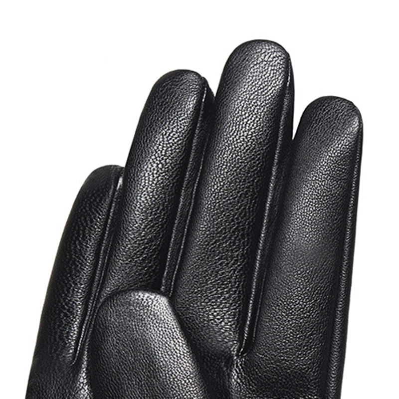 1 Pair Winter Men Women Motorcycle Gloves Velvet Leather Riding Gloves Vintage Black Bike Warm Gloves Cycling Protective Gear