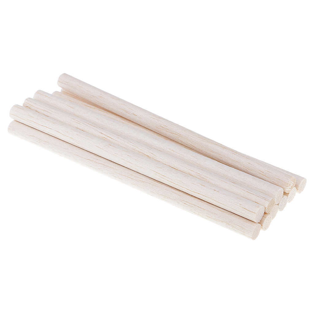 10pcs 50-250mm Round Blank Unfinished Balsa Wood Wooden Dowel Rod Pole for Woodcraft Hobbies DIY Craft Airplane Model Building