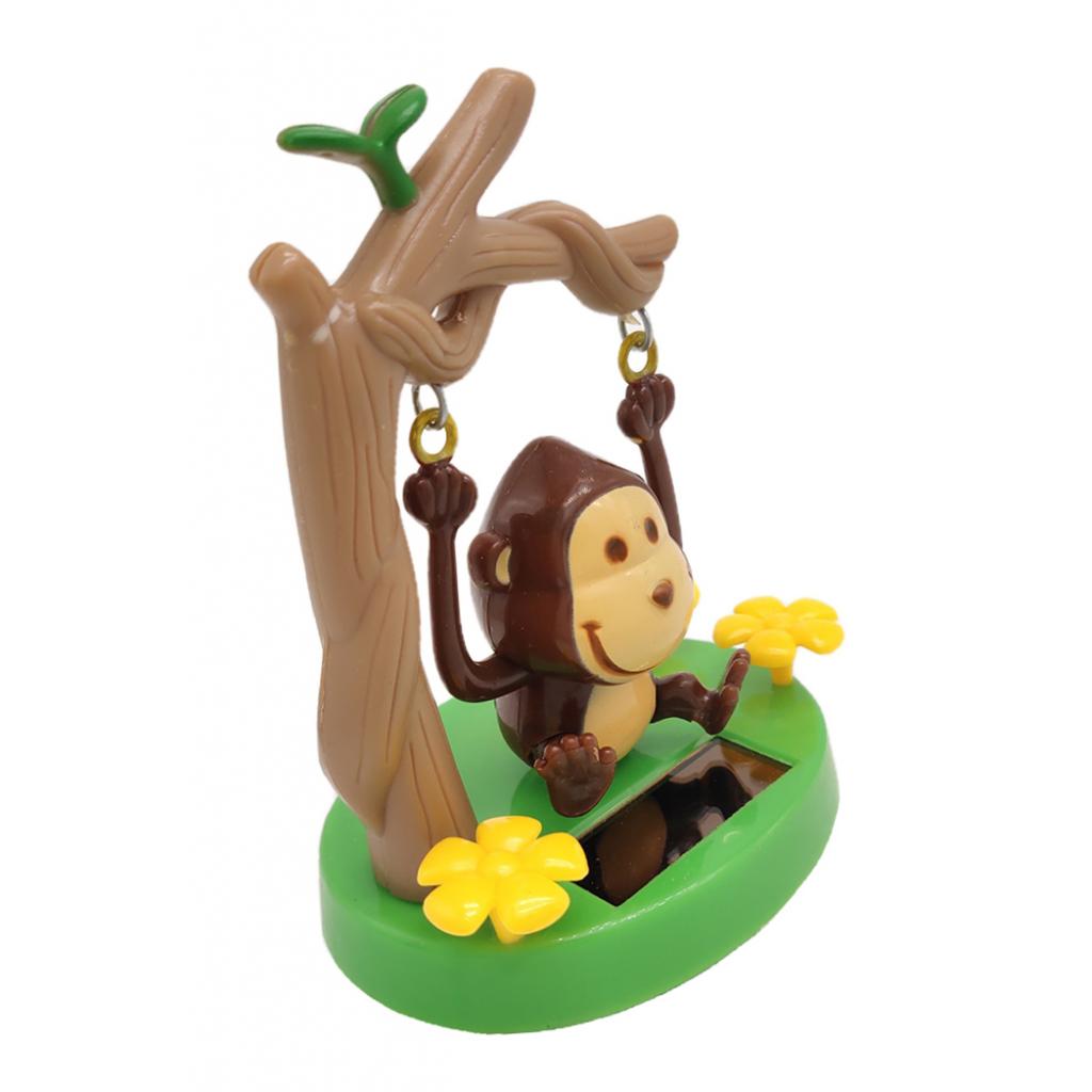 Solar Powered Dancer Monkey Toy Shaking Head Cartoon Doll Kids Toy Car Decor