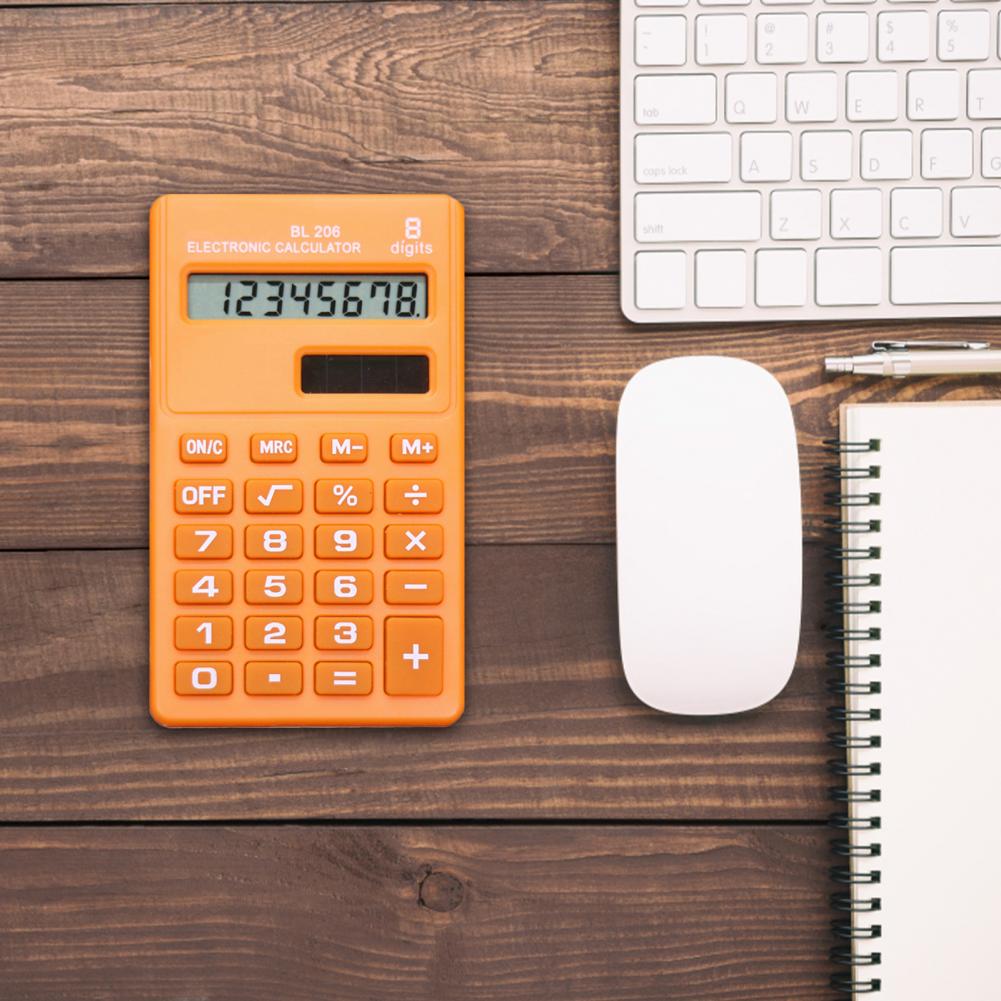 Description Picture 5 of item8 Digits Cute Portable Calculator Reliable ABS Pocket Size Handheld Calculator Office Supplies Orange Pink Green