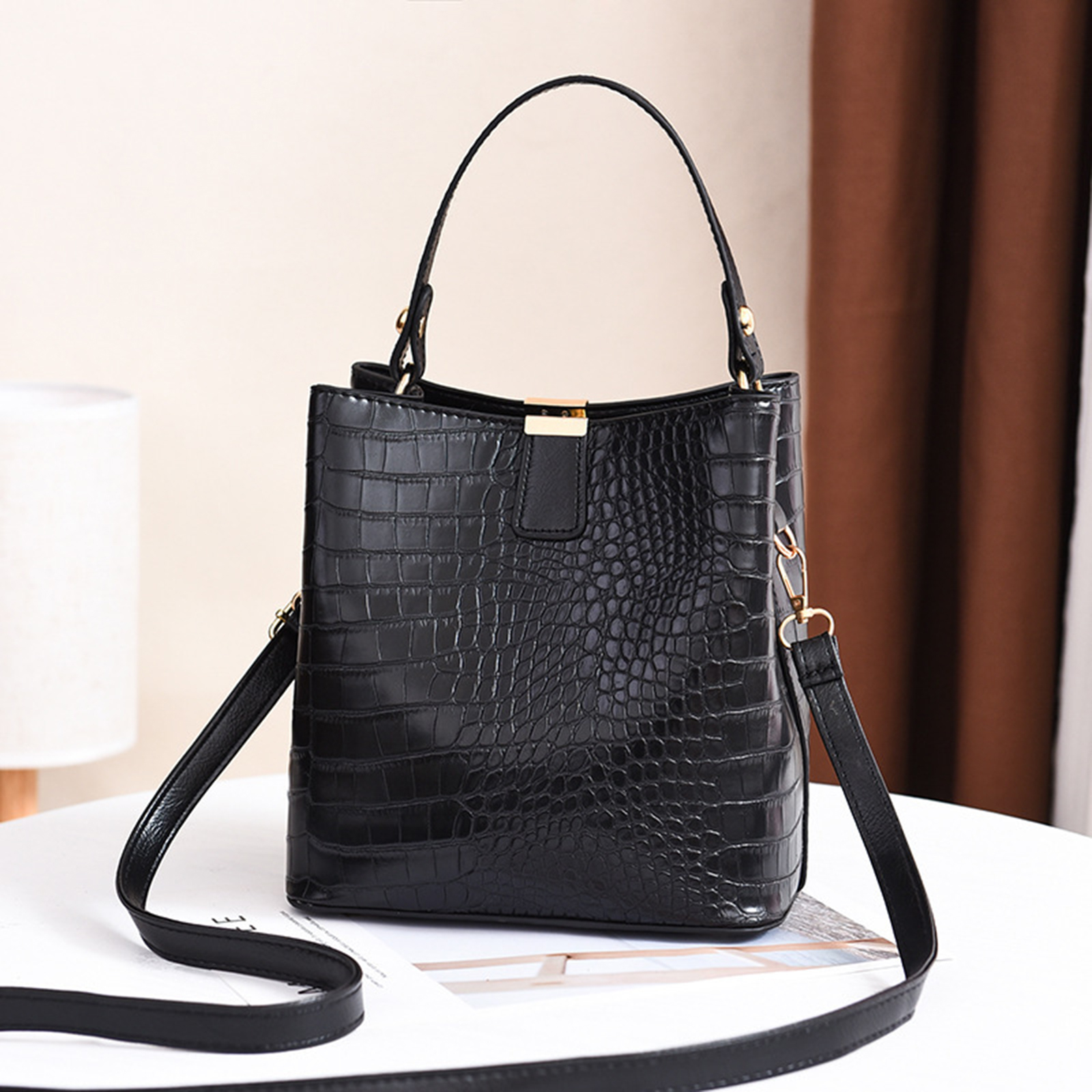 Soft Leather Handle Crossbody Bag for Women, Designer Handbag, Large Capacity