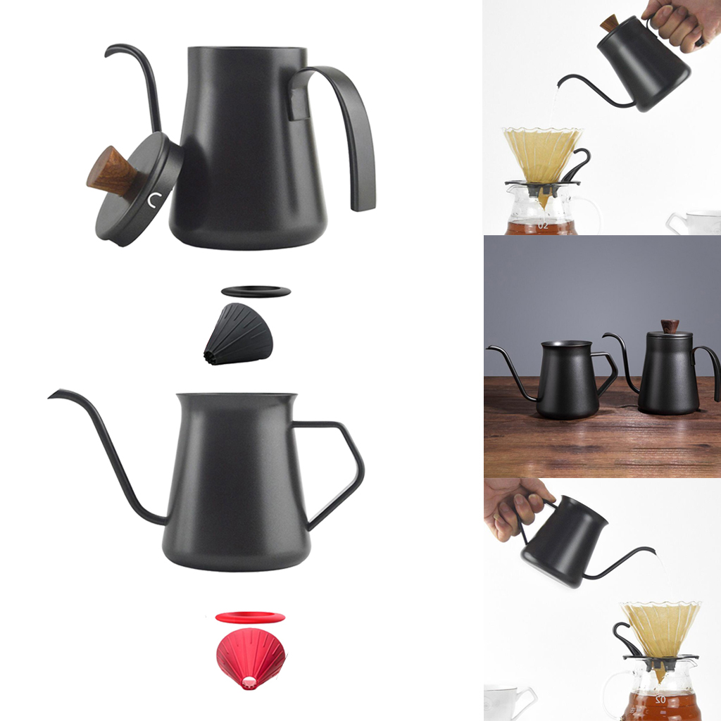 Stainless Steel Gooseneck Coffee Pot Pour Over Kettle Gift for Drip Coffee Tea Brewing Kitchen Milk Family Use Coffee Lovers