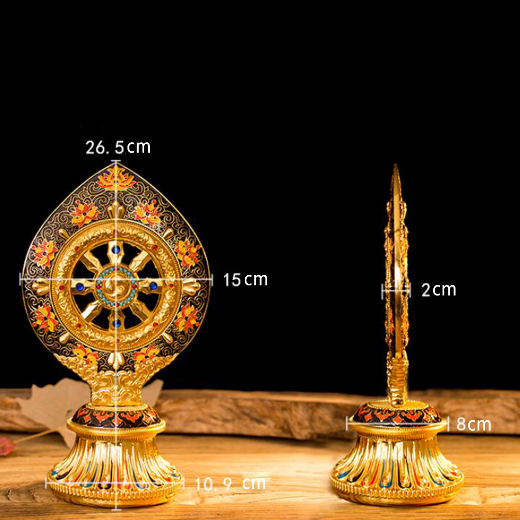 Tibetan Buddhist Prayer Wheel lotus Base Tantric Sanskrit Home Office Decoration