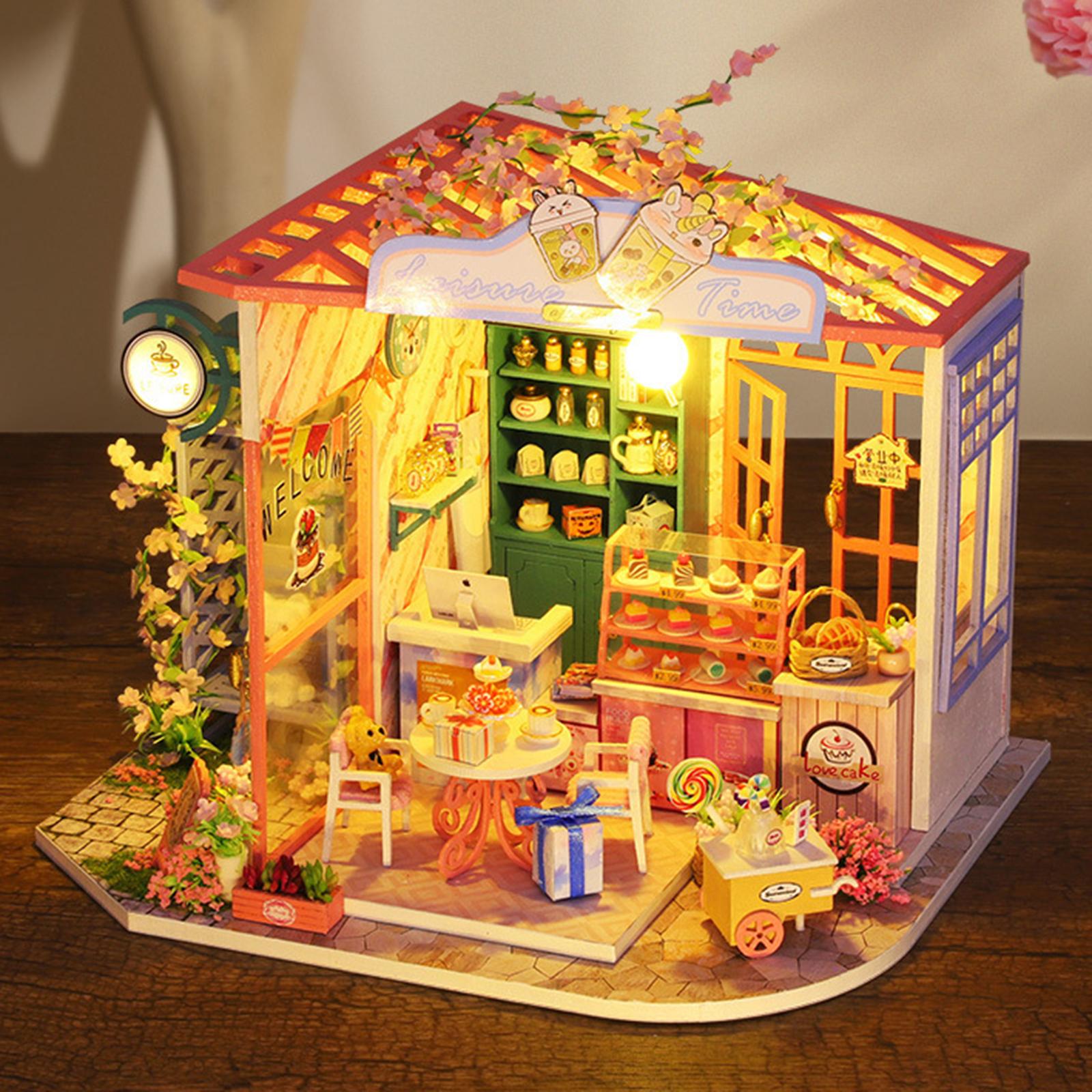 Handmade DIY Dollhouse Miniature Kit with LED Light and Furniture Asseccories Set Garden House Kids Toy 3D Building Puzzle