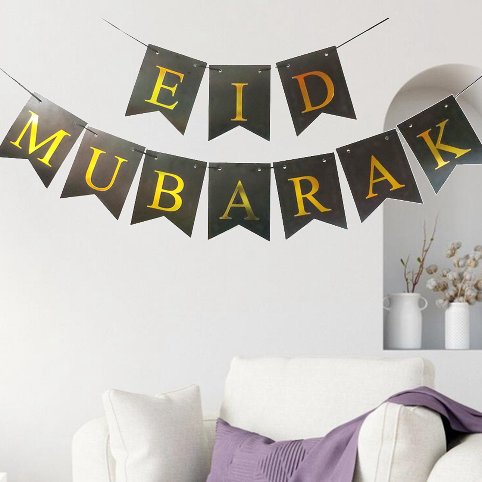 Eid Mubarak Banner Bunting Flag Eid Al-fitr ing Eid Bunting
