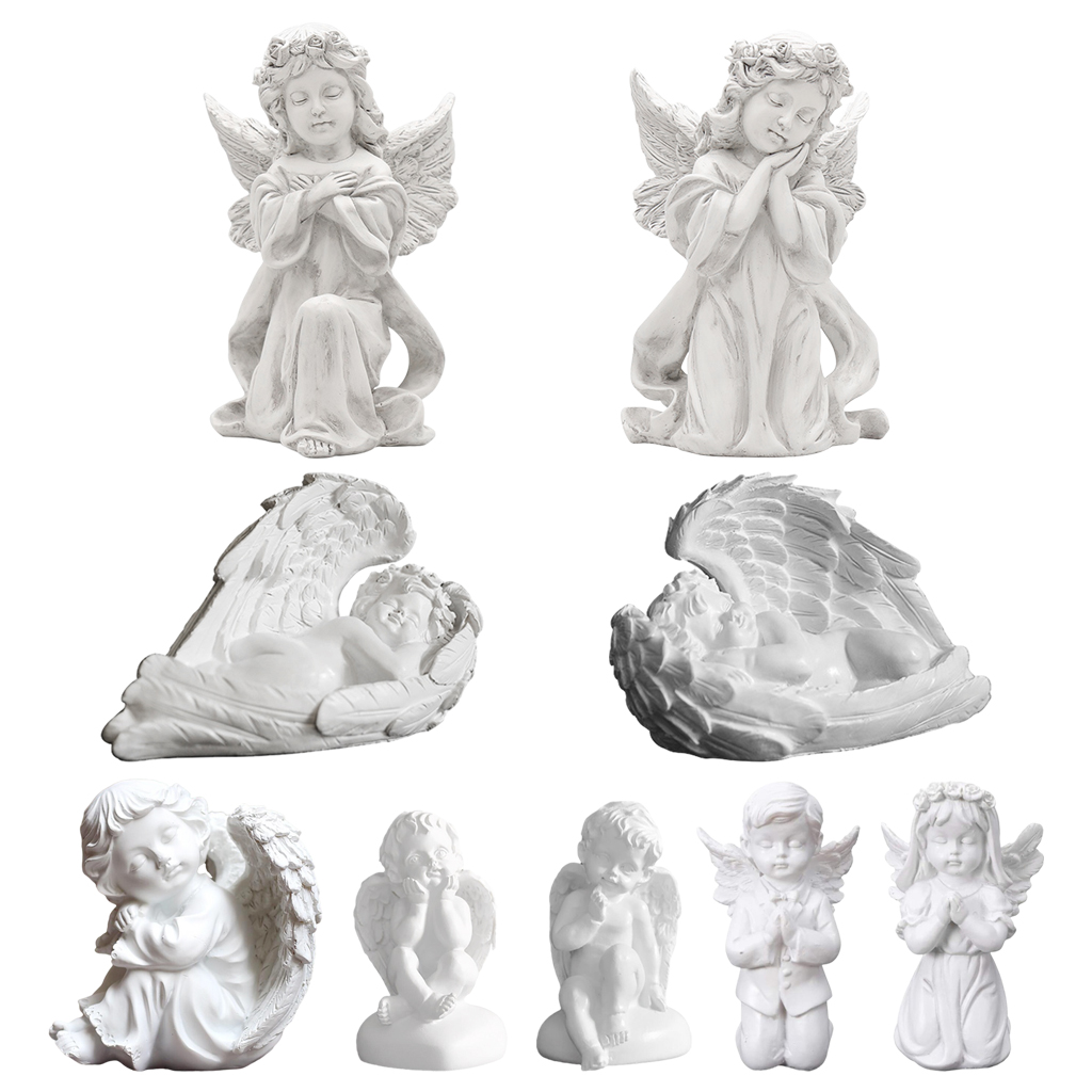 European Style Resin Cute Cupid Angel Crafts Statue Garden Decoration Collectible Ornament Memorial Sculpture
