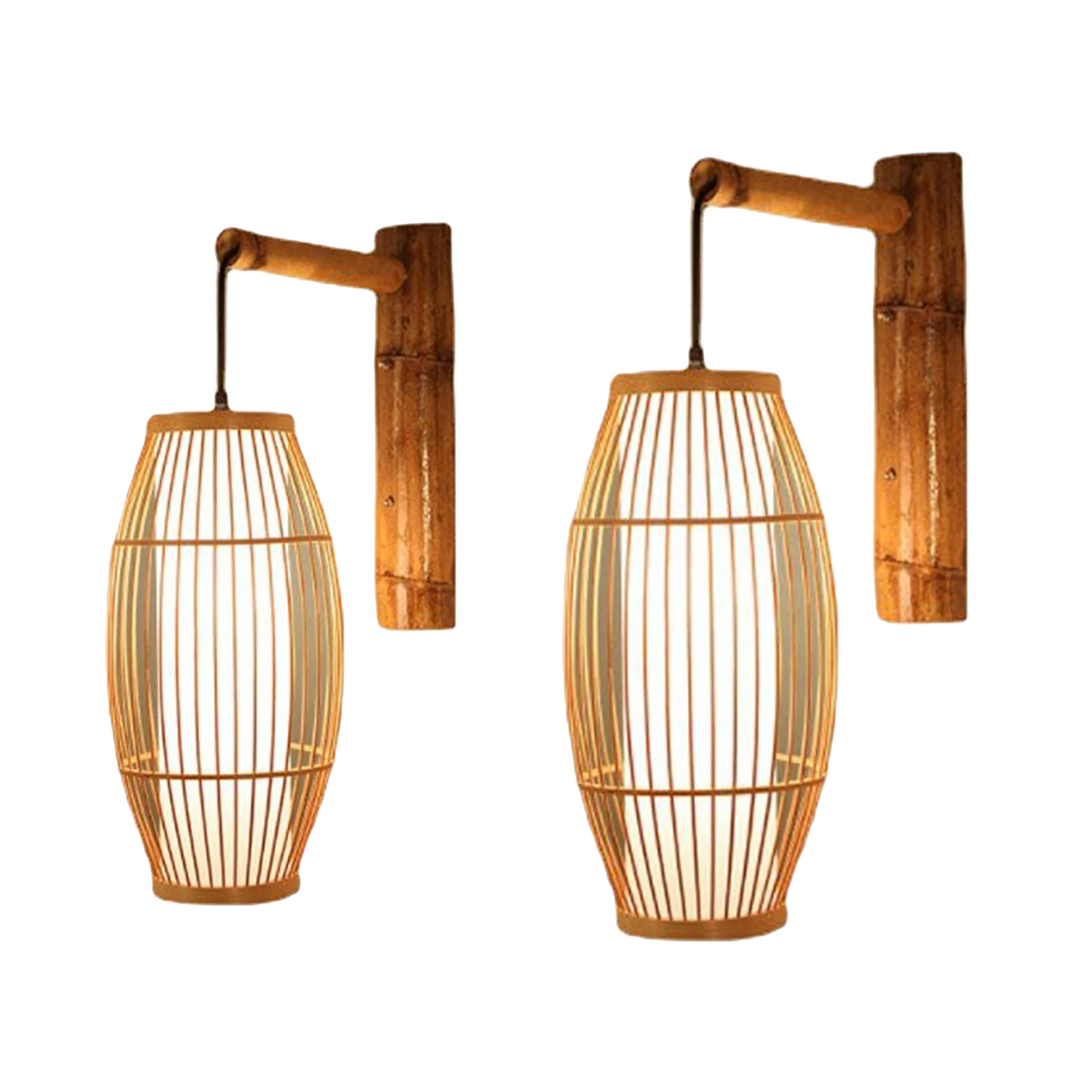 Chinese Style Bamboo Wall Chandelier Decor Weave Decorative Ceiling E27 Wall Pendent Lamp for Tea House Gift Zen