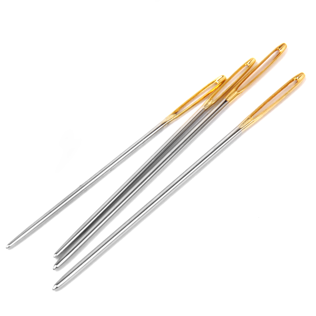 6pcs Gold Eye Large Eye Needles Embroidery Tapestry Hand Sewing Needle