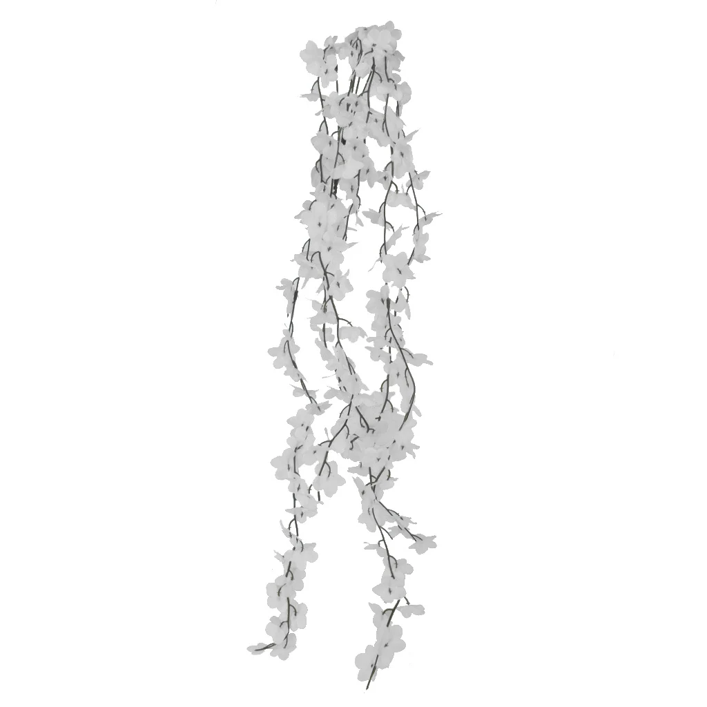 3x5-branch Artificial Wall Hanging Ivy Vine Fake Silk Flowers Home Decor White
