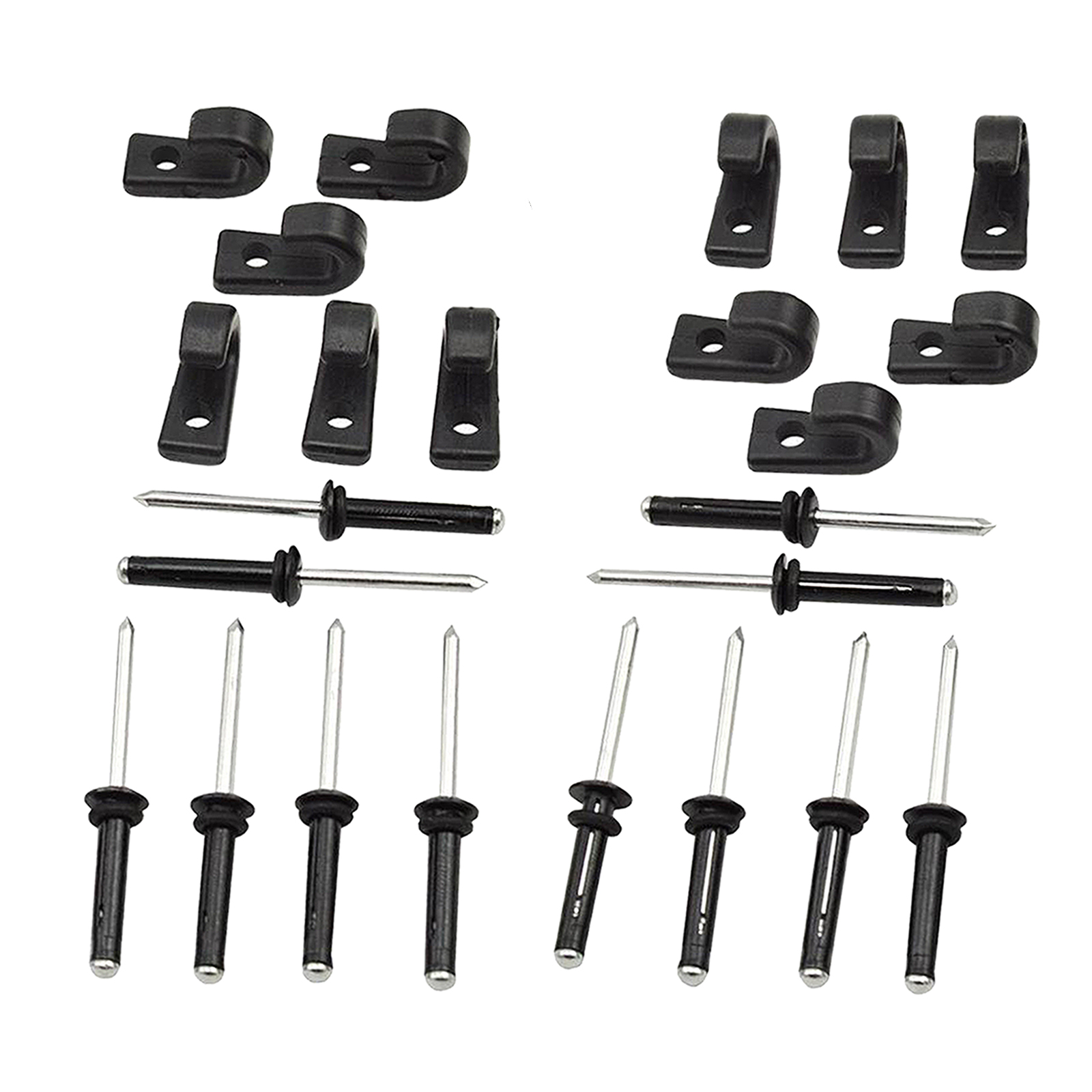 24pcs J-bar Kayak Roof Rack hooks and rivets, Universal Luggage Rack for Car SUV