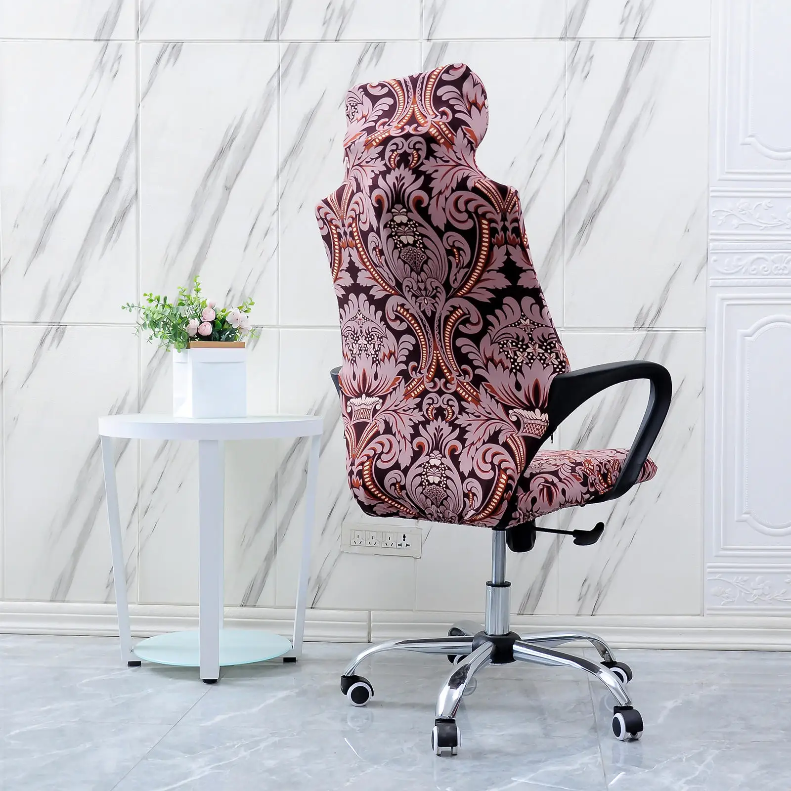 Stretchy Game Chair Cover Printed Soft Arm Rest Cover for Dinning Chair Rotating Chair