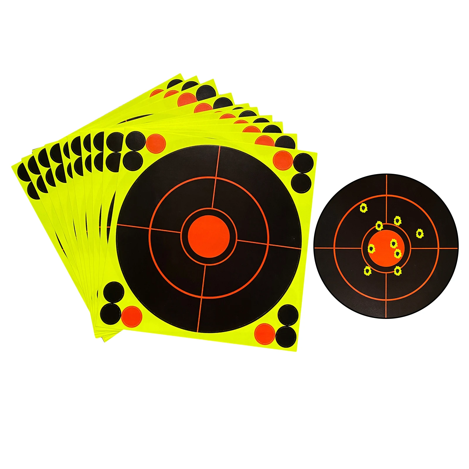 10Pcs 8``  Paper Target Archery Splatter Targets Aim Object Stickers