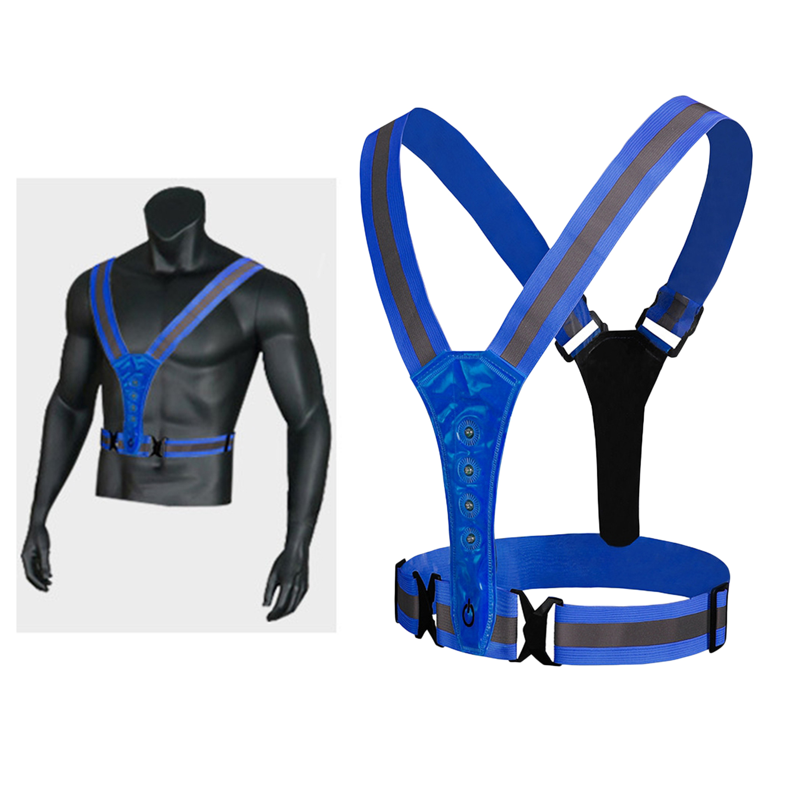 LED Reflective Running Vest, High Visibility Warning Lights for Runners,