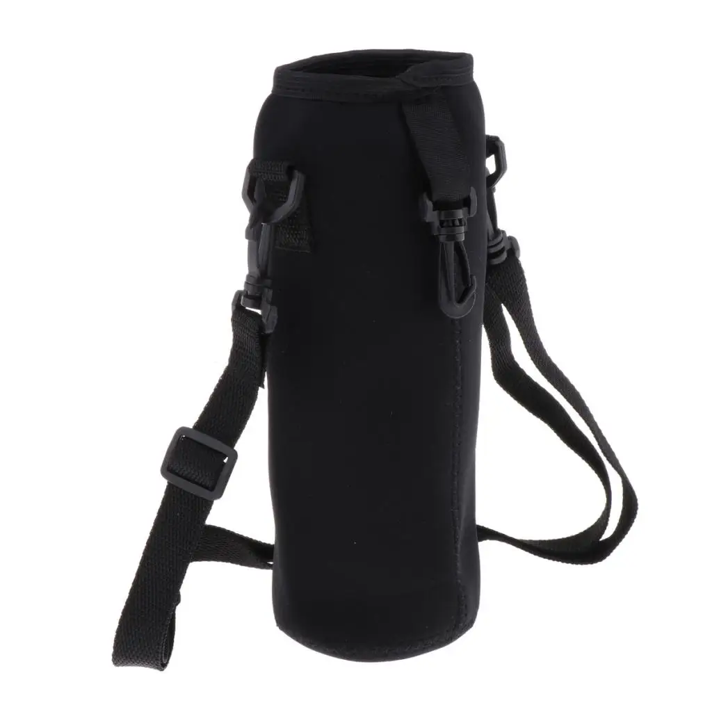 Water Bottle Sleeve 35.20 oz Neoprene Insulated Collapsible Drink Bottle Cover Carrier, Black