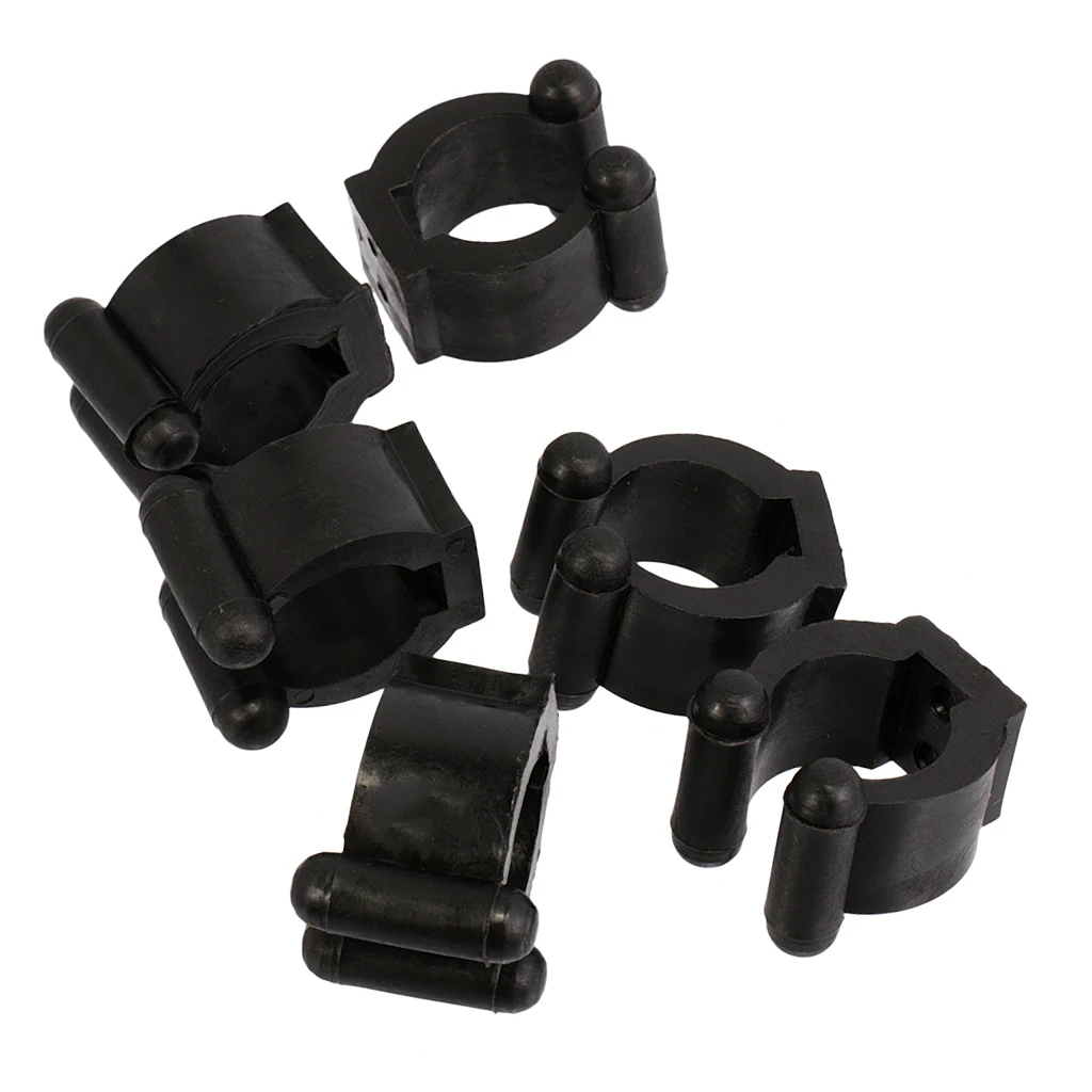 6x Small Plastic Cue Clips Round Replacement Cue Clips for Cue Racks Black 
