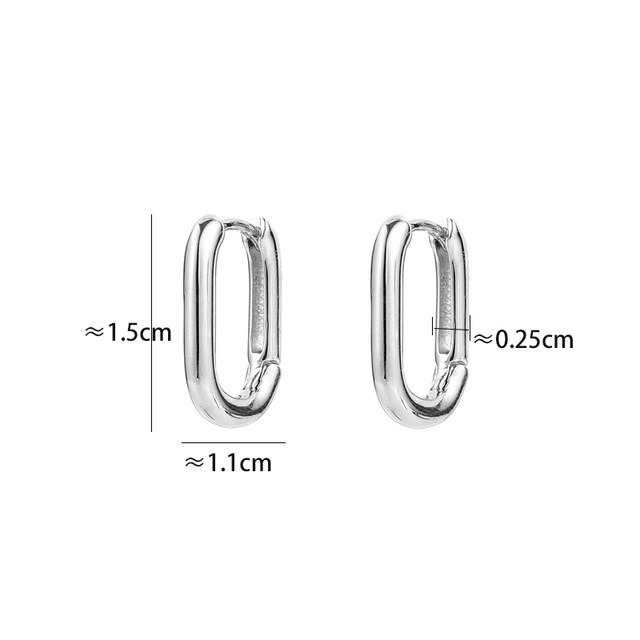 ■ENGBROX■ silver925 flat oval hoop earring EBEA25004SV Amazon.com: 14K Gold Oval Hoop Earrings for Women 925