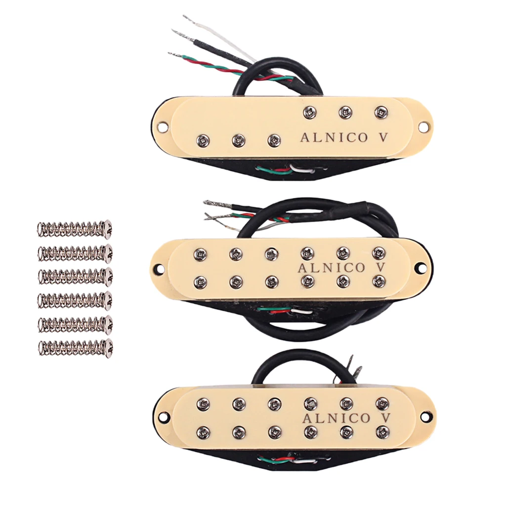 1 Set Electric Guitar Neck+Middle+Bridge Dual Coils Pickups Cream Plastic Cover DIY