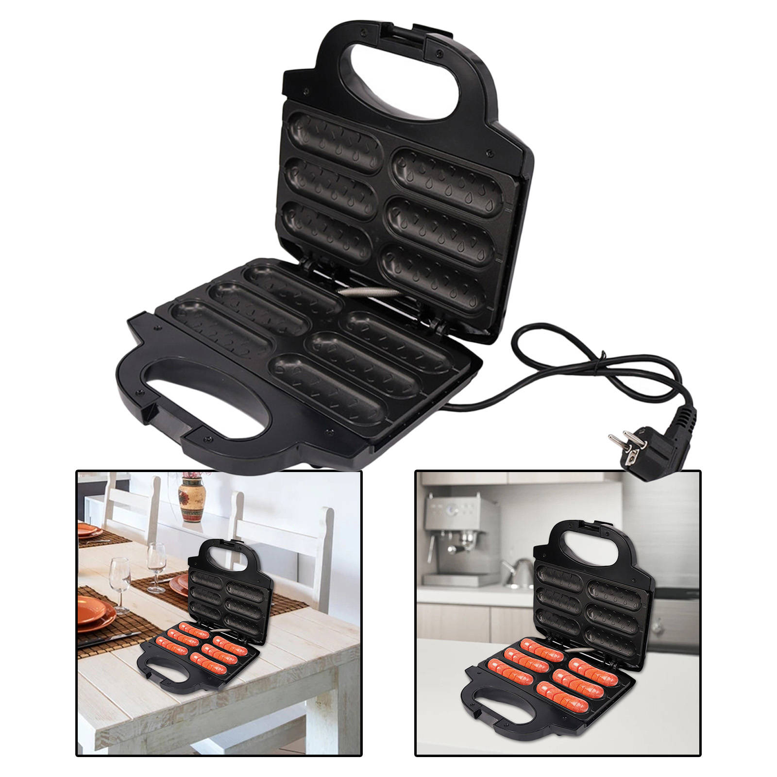 6 Grids Corn Dog Maker Stainless Steel Non-Stick Household Sausage Mold for Kitchen Homemade Hot Dogs