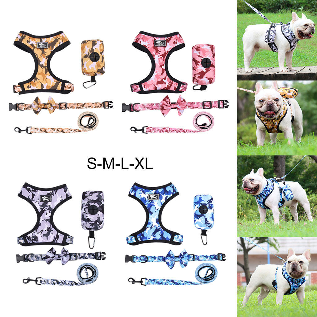 Dog Harness Set with Leashes No Choke Harnesses Vest for Training Travel Walking Running